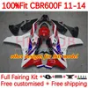 Kit corpo OEM per HONDA CBR 600 F 600F C CBR600 F F4i 11-14 anni Carrozzeria 139No.39 CBR600F 11 12 13 14 CBR600F4i 2011 2012 2013 2014 Stampo ad iniezione Carenature oro bianco