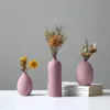 Vazen Noordse keramische pastorale stijl roze matte planten ware huisdecoratie gedroogde bloemen kunst woonkamer tafelblad decoratie