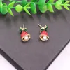 Presentes de Natal do Stud Brincos Meninas Mulheres Jingle Bell Verde Red Stromestone Cresce