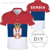 セルビア共和国ポロシャツDIY無料カスタムメイド名番号SRBIJA SRB TシャツSRPSKI Nation Flag SERBIEN COLLEGE PRINT CLOSSION 220702