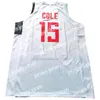 Баскетбольные майки New Custom J. Cole # 15 Visit Rwanda Basketball Jersey Сшитые размеры S-4XL Любое имя и номер Трикотажные изделия высшего качества
