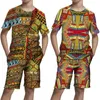 Męskie dresy letnie 3D afrykański druk swobodne szorty dla dzieci garnitury dziewczyny ubrania vintage hip hop t koszule chłopcy dresy setmen's