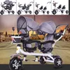 Carrinhos de bebê dupla carrinho de bebê gêmeo rotativle triciclo crianças assento transporte crianças empurrar trike travel bream