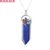 Ciondolo in pietra di quarzo cristallo turchese naturale 7 chakra gemma punto spada gioielli di moda collana fai da te accessori regalo BO983