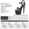 Sandali Summer Cross-strap Stripper Heels Open Toe Platform Scarpe da ragazza per Party Club Women Sexy Show High 220317