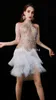 Stage Wear Brillant Strass Robe Gland Femmes Anniversaire Célébrer Franges Blanches Tenue Costume De Danseur Sans Manches Bar Robes De Soirée De Bal