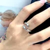 2022 Hoge gepolijste extravagante eenvoudige hart liefde band ring goud zilver rose kleuren titanium stalen paar ringen mode vrouwen sieraden groothandel met sieraden pouches