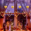 Strings Confession Heart-Shaped Curtain String Light 2.5m 138leds Fairy LOVE Lamp For Valentine's Day Wedding Party Indoor Outdoor Decor