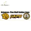 130GSM 150D Matériel NCAA Arkansas-Pine Bluff Golden Lions Drapeau Impression recto verso 1,5 * 5ft (45cm * 150cm) Tissu tricoté en chaîne Bannière décoration volant maison jardin