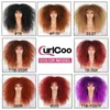 Cheveux courts Afro Kinky Bouclés Perruques Avec Une Frange Pour Les Femmes Noires Africain Synthétique Ombre Sans Colle Cosplay Blonde Rurple Rouge Perruque 220707