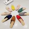 Sandals Multicolor Knitted Flat Mules Summer Women's Half Slippers Large Size 35-43Sandals