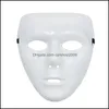 Party Masken Festliche Lieferungen Hausgarten Halloween Maske Mode Cosplay Adt FL Gesicht Weiß Grie Stree Dhztu