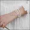 Braccialetti con braccialetti Gioielli Braccialetto di perle d'acqua dolce Naturale per ragazze Moda donna Semplice gioielli da sposa per feste S3T6 Dro Dhhem