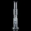 Black Straight Tube Hookahs Lake Green Big Bong Donut Perc n Holes Percolator Dab Oil Rigs 14mm Female Joint Thick Glass Smoking Acessory With Bowl WP2191