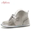 Aphixta Bling Crystal Winter Snow Boots for Women Flat Heels Rhinestones Diamonds Cow Suede Warm Plush Shoes Woman Y200915 GAI GAI GAI