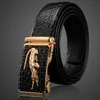 Belts Crocodile Pattern Genuine Leather Automatic Belt For Men Simulation Strap Alligator Head