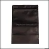Упаковочные сумки офисная школа бизнес-промышленность 4 размера черная крафт-бумага для замороженных оконных пакетов стоять с закусками печенье чай кофе упаковка x-ma