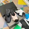 Luxury Women Slide Sandal Designer Flat Flip Flop Leather Summer Shoes Fashion Wide Party Slipper 35-40 Large Size With Box NO358