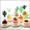 Altre forniture per feste festive Giardino domestico Ll 24Pcs Topper per decorazioni per torte in stile Hawaii Too Topper per cupcake Otfna