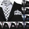 Designer Polka Dot Ties 100 Silk Neckties For Men 8.5cm Wide Business Wedding Handkerchiefs Cufflinks Set