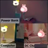 Andere Haushaltsdiverses Hausgarten Led Kinder USB Nachtlicht Niedliche Cartoon Nachtlampe Bär Fernbedienung Dhkyc