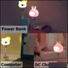 Other Household Sundries Home Garden Led Chlidren Usb Night Light Cute Cartoon Nightlamp Bear Remote Control Dhkyc