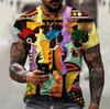패션 3D 느슨한 프린트 낙서 남성 티셔츠 캐주얼 스프링/여름 에디션