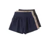 NDUCJSI Shorts décontractés femmes été taille élastique en vrac noir marine coton doux Femme rue 220527