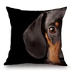 Coussin/oreiller décoratif 18" mignon Wiener chien décoration de la maison coton lin noir marron teckel chien de compagnie coussin de voiture chaise de bureau Wais