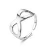 Vintage Silver Band Ring Opening Adjustable Stainless Steel Rings for Men Women Lover Couples Jewelry Wedding Gifts