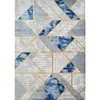 Tapis bleu clair or blanc marbre salon chambre mode moderne luxe abstrait tapis de chevet tapis de sol personnalisation