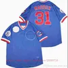 Movie Vintage Baseball Jerseys Wears Stitched 31 GregMaddux All Stitched Name Number Away Breathable Sport Sale High Quality Jersey