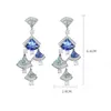 Stud Blue Red Ear Nail High End Gorgeous Fashion Lady Shining Triangular Geometry Tassel Street Style Dingle Dingle Products Gifts For Clip on Earrings R230619