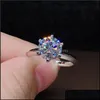 Band Rings Jewelry 50 points White Solitaire Ring 925 Sterling Sier Diamond Engagement Wedding For Women Drop Delivery 2021 Dpfiz3927742