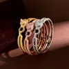 2022 Bransoletka kajdanek dla miłośników projektanta lamparta Bangle Luksusowa kryształowa biżuteria mody unisex podróży Breisure i wakacyjne bransoletki Złote ręce Banless Design