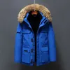 Mashion inverno da uomo giù cappotto cotto cotto da uomo caldo uomo beige blu giacca collare g220809
