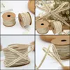 Ribbon Sying Tyg Tools Baby Kids Maternity 100m/Lot Jute Burrap Rolls Hessian med spets vintage rustik bröllopsdekoration parti DIY DIY