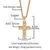 Pendant Necklaces Hip Hop Micro Paved Cubic Zirconia Bling Iced Out Square CZ Cross Pendants Necklace For Men Rapper Jewelry Gold ColorPenda