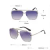 선글라스 남성용 정사각형 금속 바다 블루 UV 보호 스타 브랜드 디자이너 동일한 desunglasses