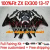 Injection Fairings For KAWASAKI NINJA ZX300 ZX3R EX ZX 3R 300R ZX-300R 13-17 35No.12 EX300R ZX-3R ZX300R 13 14 15 16 17 EX-300 2013 2014 2015 2016 2017 OEM Body matte black