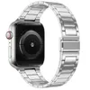 Alça de metal para a Apple Watch 38 40 41 42 44 45mm WatchBand para iwatch7 6 5 4 3 2 1 Aço inoxidável ultrafino três braceletes de contas