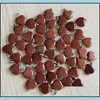Fubaoying Heart Shape Love Gem Stone Mixed Pendants Loose Beads For Bracelets And Necklace Charms Diy Jewelry Women Gift Drop Delivery 2021