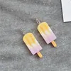 Zomer verfrissende kleur lollipop eenvoudige verse dangle oorbellen mode creatieve emulatie ijs oorschelpte zoete leuke sieraden