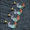 Arts et artisanat enduit de résine Colorf perles de pierre croissant de lune pendentif collier bijoux de guérison pour hommes chaîne de corde Dro Sports2010 Dhn8J