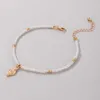 2PCS/Ustaw przezroczyste kostki z koralikami dla kobiet czeska lina kamienna boso stóp łańcuch letni biżuteria akcesoria