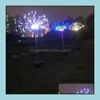 Gartendekorationen Terrasse Rasen Home Ll Solar Feuerwerk Lichter 120 LED String Lampe Wasserdicht Outd Dhww4