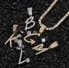 Ouro prata A-Z letras pingente colares cuja inicial micro carta charme para homens mulheres com corda de 24 polegadas chain223q