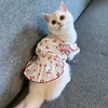 犬のアパレルジャンプスーツかわいいペットガール猫衣類ベストセイター服の夏のドレスレッドブルー小さな犬チワワ衣装ファッションガールズデザイナー服