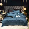 Bettbezug aus 1000 tc ägyptischer Baumwolle, Queen-Size-Bett, ultraweich, Natur, Pfauenblau, 1 Bettlaken, 2 Kissenbezüge