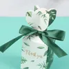 Подарочная упаковка 1/10pcs Sen Depart Green Creative Square Спасибо Candy Box Свадебная благоприятная вечеринка шоколадная вечеринка рождественские бокс -керни